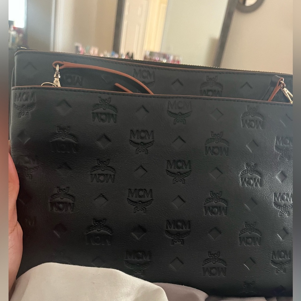 Klara Monogram Leather Crossbody Pouch